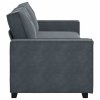 Sofa 3-osobowa, ciemnoszara, 180 cm, obita aksamitem