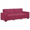 Sofa 3-osobowa, winna czerwień, 180 cm, obita aksamitem