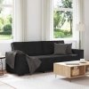 Sofa 3-osobowa, czarny, 180 cm, tapicerowana aksamitem