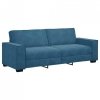 Sofa 3-osobowa, niebieski, 180 cm, tapicerowana aksamitem