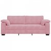 Sofa 3-osobowa, różowa, 178 cm, aksamit