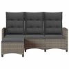 Rozkładana Sofa Ogrodowa z Poduszkami L-kształtna Szara