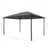 Altana ogrodowa z zadaszeniem, aluminiowa 4 x 3 x 2,6 m, czarna