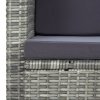 2-osobowa sofa ogrodowa z poduszkami, polirattan, szara