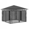 Altana ogrodowa z moskitierą, 3x3x2,73 m, antracytowa, 180 g/m²