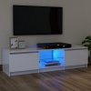 Szafka pod TV z oświetleniem LED, biała, połysk, 120x30x35,5 cm
