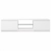 Szafka pod TV z oświetleniem LED, biała, 140 x 40 x 35,5 cm