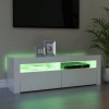 Szafka TV z oświetleniem LED, biała, wysoki połysk, 120x35x40cm