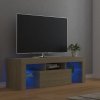 Szafka pod TV z oświetleniem LED, dąb sonoma, 120x35x40 cm