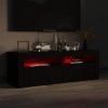 Szafka pod TV z oświetleniem LED, czarna, 120x35x40 cm