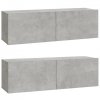 Szafki ścienne pod TV, 2 szt., betonowa szarość, 100x30x30 cm