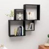 Półka ścienna kostki, czarna 80x15x78,5 materiał drewnopochodny
