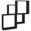 Półka ścienna kostki, czarna 80x15x78,5 materiał drewnopochodny
