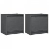 Szafki nocne, 2 szt., szare, 40x30,5x40 cm, lite drewno sosnowe