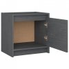 Szafki nocne, 2 szt., szare, 40x30,5x40 cm, lite drewno sosnowe