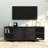 Szafka pod TV, czarna, 130x35x50 cm, materiał drewnopochodny