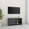 Szafka pod telewizor, szara, 80x31x39 cm, lite drewno sosnowe