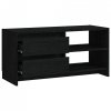 Szafka pod telewizor, czarna, 80x31x39 cm, lite drewno sosnowe