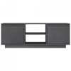 Szafka pod telewizor, szara, 110x30x40 cm, lite drewno sosnowe