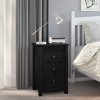 Szafki nocne, 2 szt., czarny, 40x35x61,5cm, lite drewno sosnowe