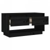 Szafka pod telewizor, czarna, 74x34x40 cm, lite drewno sosnowe