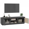Szafka pod telewizor, szara, 140x35x40 cm, lite drewno sosnowe