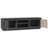 Szafka pod telewizor, szara, 140x35x40 cm, lite drewno sosnowe