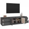 Szafka pod telewizor, szara 176x37x47,5 cm, lite drewno sosnowe