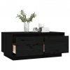Stolik kawowy, czarny, 80x50x35 cm, lite drewno sosnowe