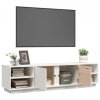 Szafka pod telewizor, biała, 156x40x40 cm, lite drewno sosnowe