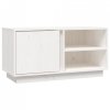 Szafka pod telewizor, biała, 80x35x40,5 cm, lite drewno sosnowe
