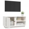 Szafka pod telewizor, biała, 80x35x40,5 cm, lite drewno sosnowe