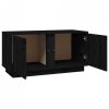 Szafka pod TV, czarna, 80x35x40,5 cm, lite drewno sosnowe