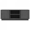 Szafka pod telewizor, szara, 110x35x40,5cm, lite drewno sosnowe