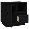 Szafki nocne, 2 szt., czarne, 50x34x50 cm, lite drewno sosnowe