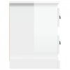 Szafka pod TV, wysoki połysk, biała, 102x35,5x47,5 cm