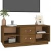 Szafka pod TV, miodowy brąz, 100x34x40 cm, lite drewno sosnowe