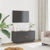 Szafka pod TV, szara, 80x34x40 cm, lite drewno sosnowe