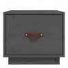 Szafki nocne, 2 szt., szare, 40x34x35 cm, lite drewno sosnowe