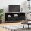 Szafka pod TV, czarna, 102x36x50 cm, materiał drewnopochodny