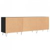 Szafka pod TV, czarna, 150x30x50 cm, materiał drewnopochodny