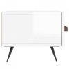 Szafka pod TV, wysoki połysk, biała, 150x36x30 cm