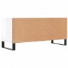 Szafka pod TV, wysoki połysk, biała, 100x34,5x44,5 cm