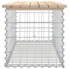 Ławka ogrodowa, gabion, 103x44x42 cm, lite drewno sosnowe