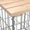 Ławka ogrodowa, gabion, 103x44x42 cm, lite drewno sosnowe