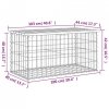Ławka ogrodowa, gabion, 103x44x42 cm, lite drewno sosnowe