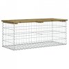 Ławka ogrodowa z gabionem, 103x44x42 cm, impregnowana sosna