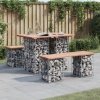 Ławka ogrodowa, gabion, 100x70x72 cm, lite drewno daglezjowe