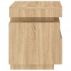 Szafki nocne z LED, 2 szt., dąb sonoma, 40x39x48,5 cm