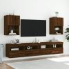 Szafki TV, z LED, 2 szt., brązowy dąb, 40,5x30x60 cm